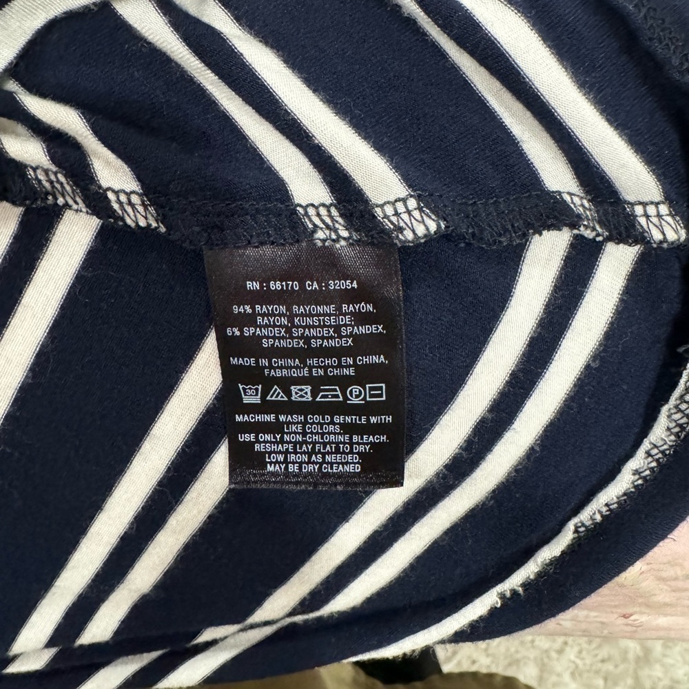 Anthropologie Maeve blue & white striped turtleneck dress size Small . - Picture 8 of 13